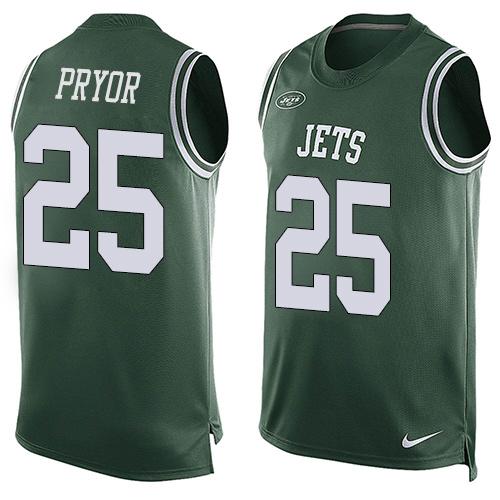  Jets #25 Calvin Pryor Green Team Color Men's Stitched NFL Limited Tank Top Jersey